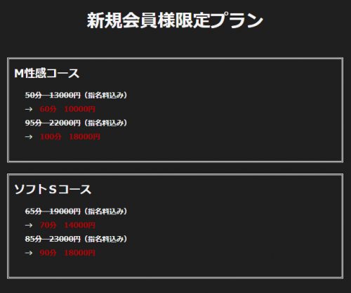 新規会員様限定プラン