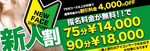 【新人育成割引】期間限で新人さん限定で驚きの4,000円割引中