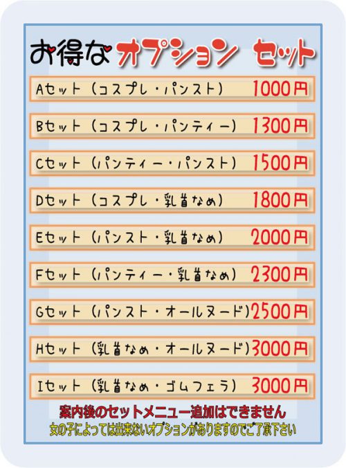 お得なオプションセットの御案内