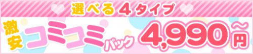 選べるコミコミ4つのプラン！30分トップレス+ボディタッチ+手コキで4990円