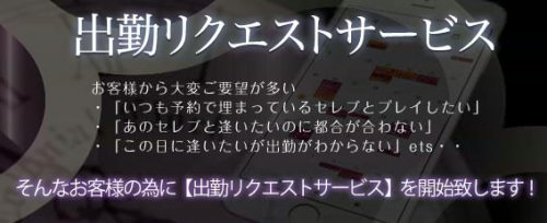 【出勤リクエストサービス】セレブから「ＯＫ」が出れば、「希望日時で予約完了」