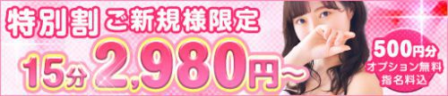 ご新規様限定！指名料無料＆500円分オプションサービス♪