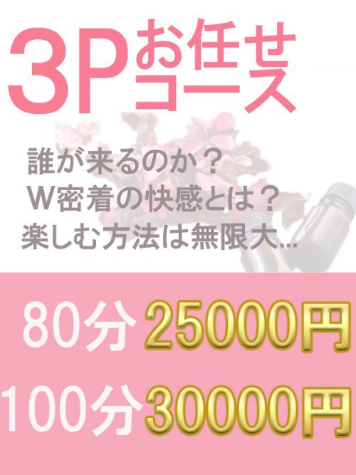 【お任せ3Pコース】80分：34000円→25000円